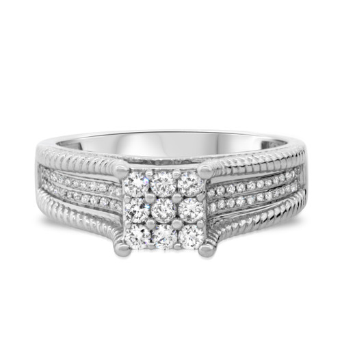 Photo of Evan 1/2 cttw Fancy Cut Engagement Ring 14K White Gold [BT435WE-C000]