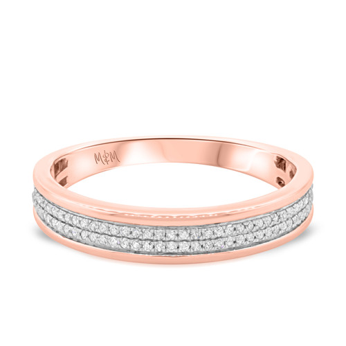 Photo of Charlie 3/8 cttw Mens Diamond Wedding Band 14K Rose Gold [BT484RM]