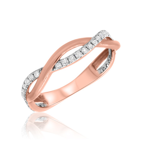 Photo of Aldric 1/4 ct tw. Lab Grown Ladies Wedding Band 14K Rose Gold [BT5861RL]