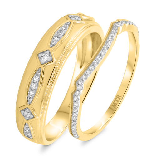 Photo of Gage 3/8 cttw Wedding Band Set 10K Yellow Gold [WB207Y]
