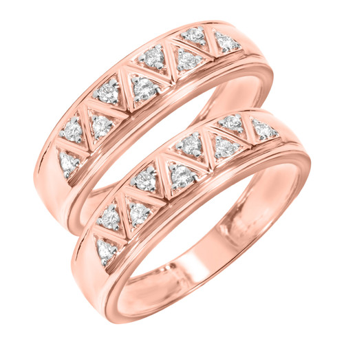 Photo of Titan 3/8 ct tw. Same Sex Mens Band Set 14K Rose Gold [WM137R]