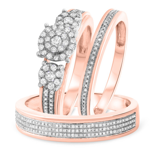Photo of Shelby 7/8 ct tw. Fancy Cluster Trio Set 14K Rose Gold [BT433R-C000]