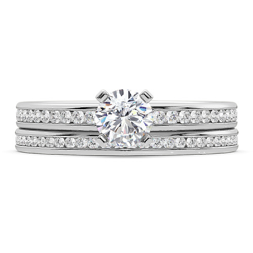 Photo of Jacinta 1 3/8 ct tw. Lab Grown Diamond Round Solitaire Bridal Set 14K White Gold [BR5895W-L070]