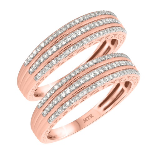 Photo of Andromeda 2/3 ct tw. Same Sex Mens Band Set 14K Rose Gold [WM862R]