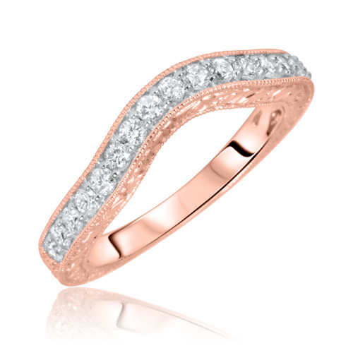 Photo of Everett 1/2 ct tw. Lab Grown Ladies Wedding Band 10K Rose Gold [BT1627RL]