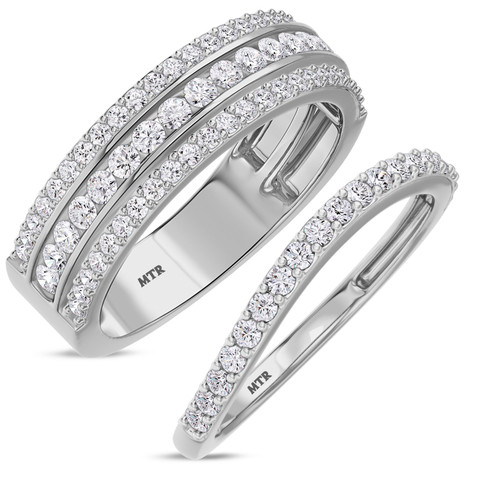 Photo of Jemma 1 1/4 ct tw. Lab Grown Diamond His and Hers Matching Wedding Band Set 10K White Gold [WB1423W]