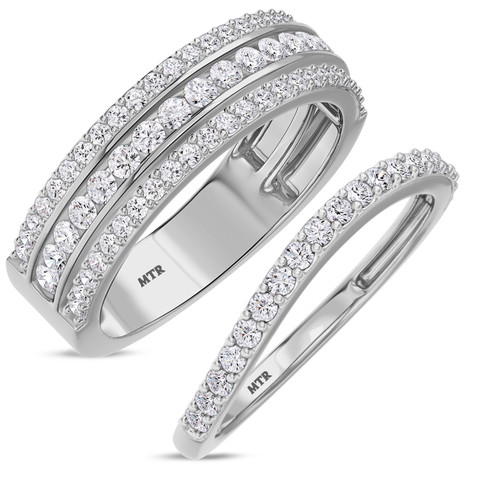 Photo of Jemma 1/2 ct tw. Lab Grown Diamond His and Hers Matching Wedding Band Set 10K White Gold [WB1423W]