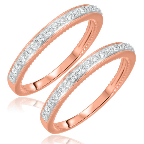 Photo of Colt 3/8 ct tw. Lab Grown Diamond Same Sex Ladies Band Set 10K Rose Gold [WL1628R]