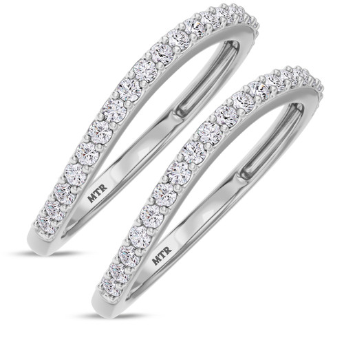 Photo of Jemma 1/2 ct tw. Lab Grown Diamond Same Sex Ladies Band Set 10K White Gold [WL1423W]