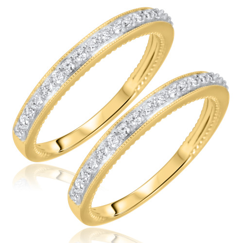 Photo of Colt 3/8 ct tw. Lab Grown Diamond Same Sex Ladies Band Set 14K Yellow Gold [WL1628Y]