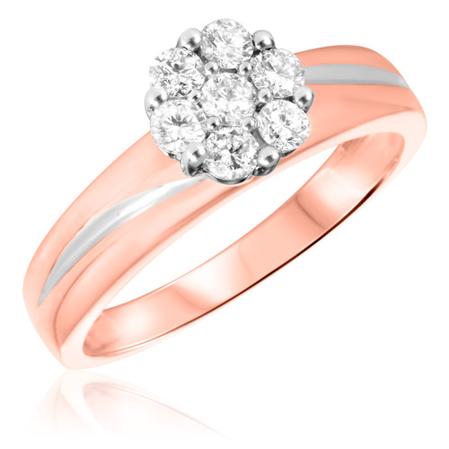 Photo of Simone 3/8 ct tw. Round Cluster Engagement Ring 10K Rose Gold [BT539RE-C000]