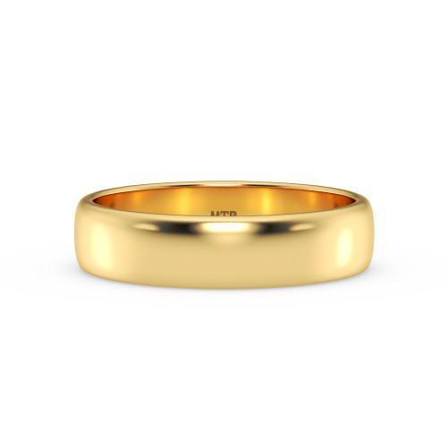 Photo of Amari Traditional Mens Wedding Band 14K Yellow Gold. [BT1419YM]
