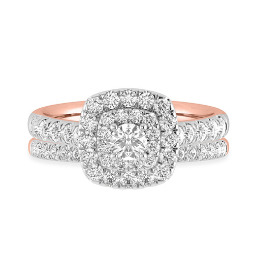 Photo of Lizzie 1 1/5 ct tw. Lab Grown Round Solitaire Bridal Set 14K Rose Gold [BR5601R-C000]