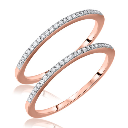 Photo of Jasmine 1/5 ct tw. Same Sex Ladies Band Set 14K Rose Gold [WL573R]