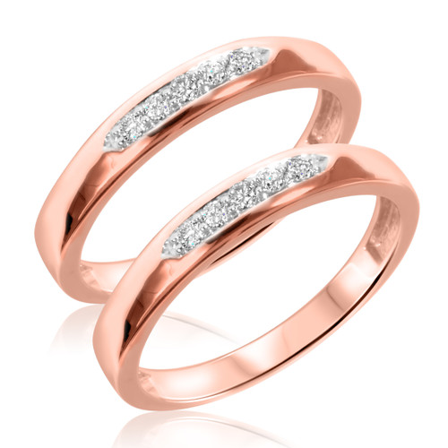 Photo of Amor 1/5 ct tw. Same Sex Ladies Band Set 10K Rose Gold [WL522R]