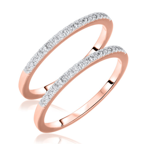 Photo of Calla 1/6 ct tw. Same Sex Ladies Band Set 10K Rose Gold [WL551R]