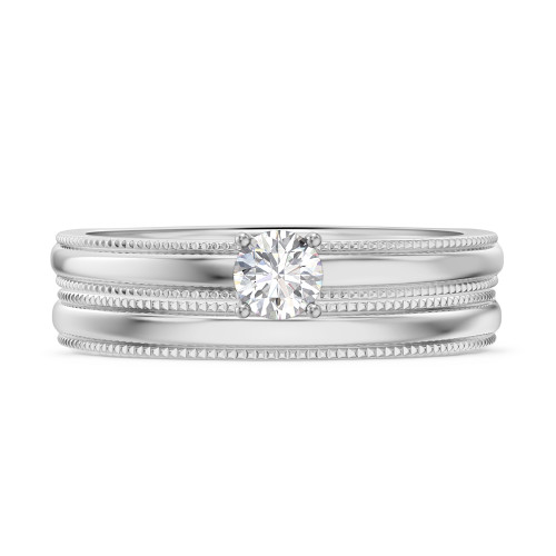 Photo of Katie 1/4 ct tw. Lab Grown Round Solitaire Bridal Set 14K White Gold [BR1632W-C000]