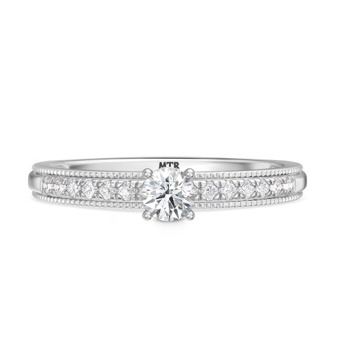 Photo of Clover 2/3 ct tw. Lab Grown Round Solitaire Diamond Engagement Ring 14K White Gold [BT1635WE-C000]