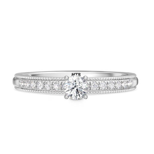 Photo of Clover 1/3 ct tw. Lab Grown Round Solitaire Diamond Engagement Ring 10K White Gold [BT1635WE-C000]