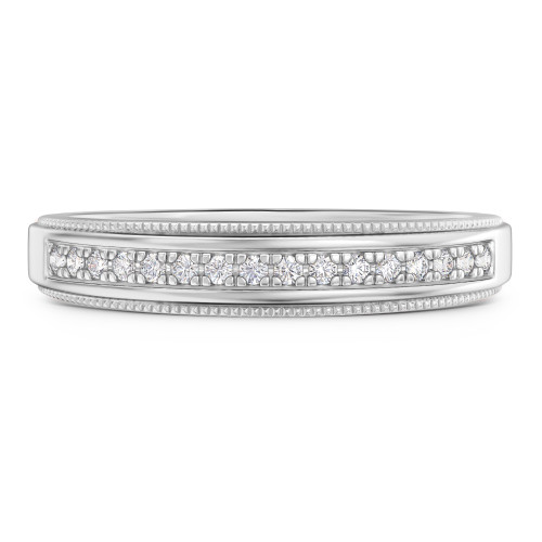 Photo of Clover 1/5 ct tw. Lab Grown Diamond Mens Wedding Band 14K White Gold [BT1635WM]