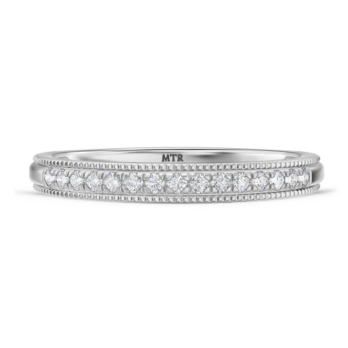 Photo of Clover 1/7 ct tw. Lab Grown Diamond Ladies Wedding Band 10K White Gold [BT1635WL]