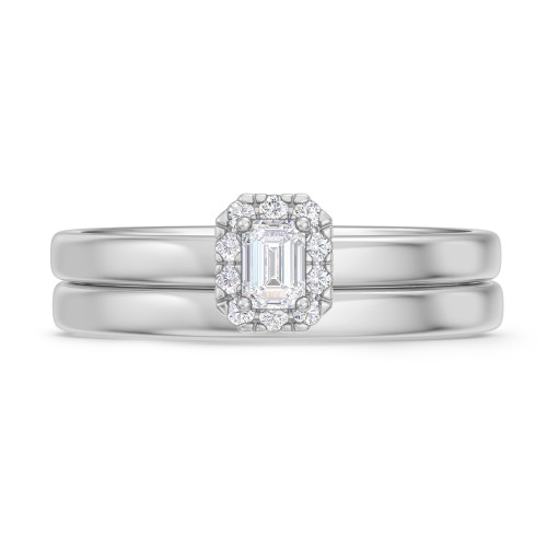 Photo of Kimber 1/3 ct tw. Lab Grown Diamond Round Solitaire Bridal Set 14K White Gold [BR1634W-C000]