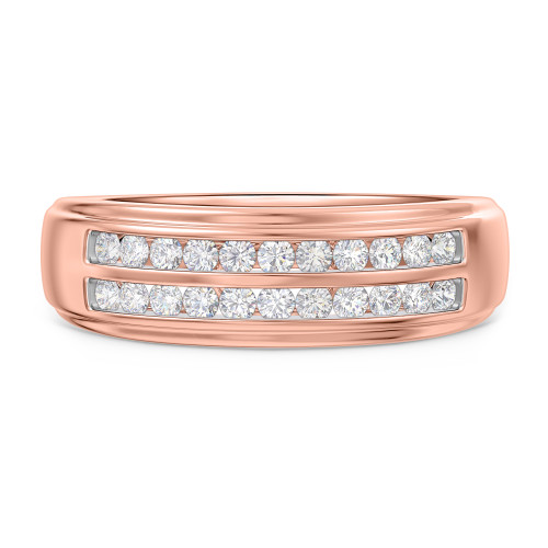 Photo of Clari 1/2 ct tw. Lab Grown Diamond Mens Wedding Band 14K Rose Gold [BT1658RM]