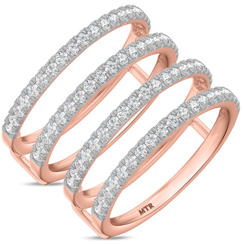Photo of Darlene 1/2 ct tw. Lab Grown Diamond Same Sex Ladies Band Set 14K Rose Gold [WL1663R]