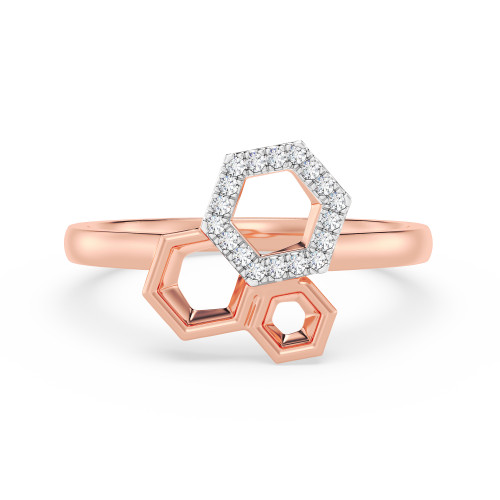 Photo of Tiara 1/20 ct tw. Lab Grown Hexagon Diamond Engagement Ring 14K Rose Gold [BT1899RE-C000]