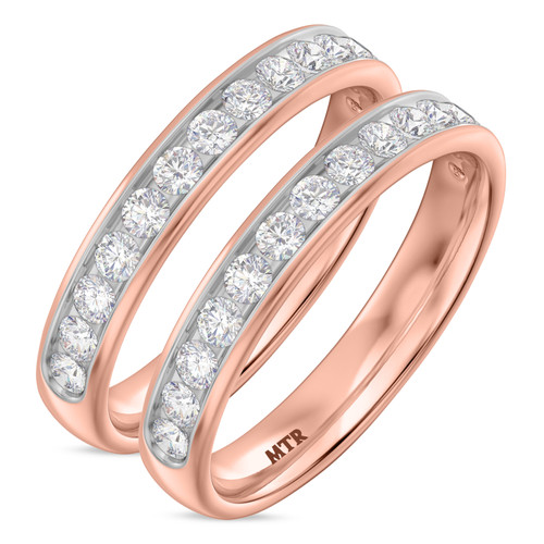 Photo of Arnie 1/2 ct tw. Lab Grown Diamond Same Sex Ladies Band Set 10K Rose Gold [WL1672R]