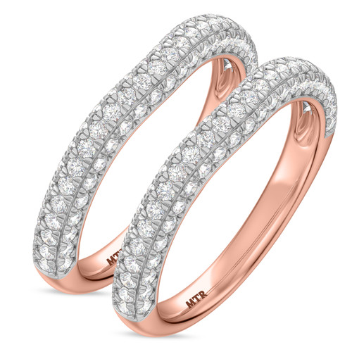 Photo of Gem 1 1/4 ct tw. Lab Grown Diamond Same Sex Ladies Band Set 14K Rose Gold [WL1668R]