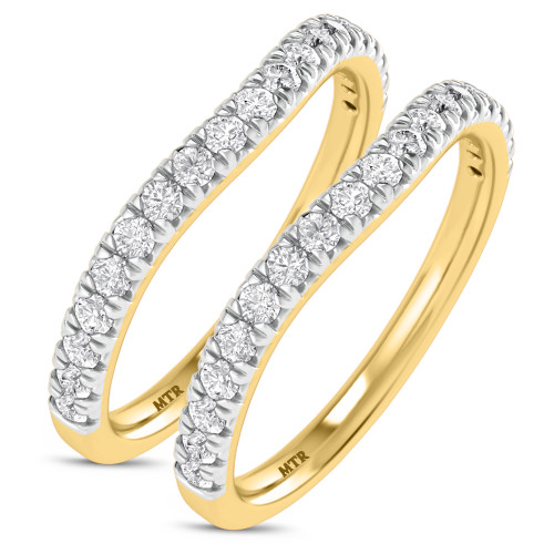 Photo of Uma 2/3 ct tw. Lab Grown Diamond Same Sex Ladies Band Set 14K Yellow Gold [WL1677Y]