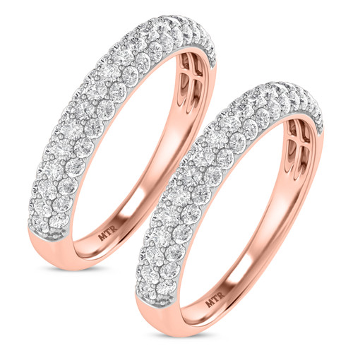 Photo of Jiles 1 2/3 ct tw. Lab Grown Diamond Same Sex Mens Band Set 14K Rose Gold [WM1681R]