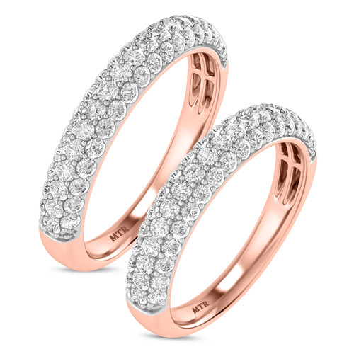 Photo of Jiles 1 1/2 ct tw. Lab Grown Diamond His and Hers Matching Wedding Band Set 14K Rose Gold [WB1681R]