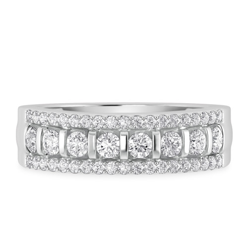 Photo of Florens 1 1/4 ct tw. Lab Grown Diamond Mens Wedding Band 10K White Gold [BT1683WM]