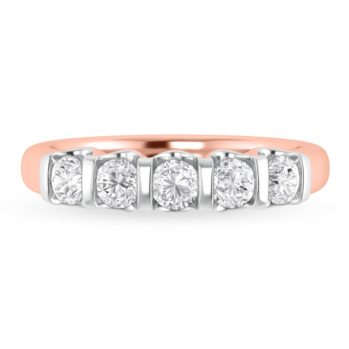 Photo of Florens 3/4 ct tw. Lab Grown Diamond Ladies Wedding Band 10K Rose Gold [BT1683RL]