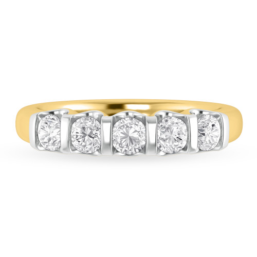 Photo of Florens 3/4 ct tw. Lab Grown Diamond Ladies Wedding Band 14K Yellow Gold [BT1683YL]