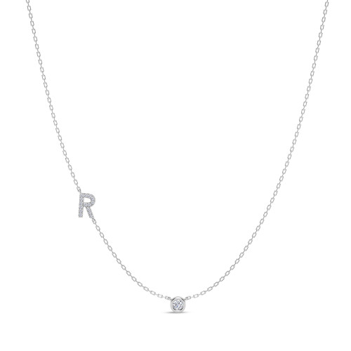 Photo of Lisa "R" 1/7 CT. T.W. Lab Grown Diamond Pendant 14K White Gold [CP1955W]