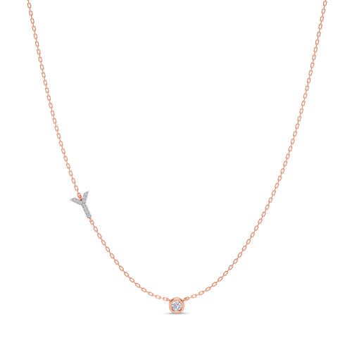 Photo of Lisa "Y" 1/8 Carat T.W. Lab Grown Diamond Pendant 14K Rose Gold [CP1962R]