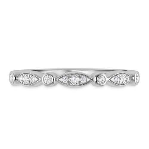 Photo of Effie 1/6 ct tw. Lab Grown Diamond Ladies Wedding Band 10K White Gold [BT1662WL]