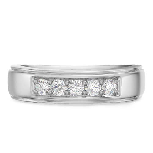 Photo of Clarus 1/2 ct tw. Lab Grown Diamond Mens Wedding Band 10K White Gold [BT1660WM]