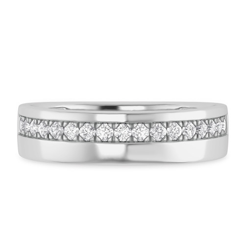 Photo of Daisy 3/8 ct tw. Lab Grown Diamond Mens Wedding Band 10K White Gold [BT1659WM]