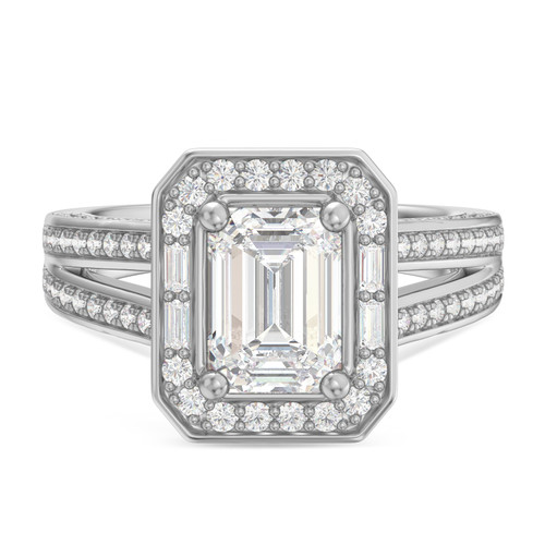 Photo of Eden 3 ct tw. Lab Grown Emerald Solitaire Engagement Ring 10K White Gold [BT1664WE-N195]