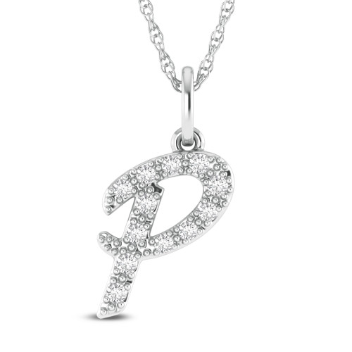 Photo of Paal "P" 1/8 Carat T.W. Lab Grown Diamond Pendant 10K White Gold [CP1746W]