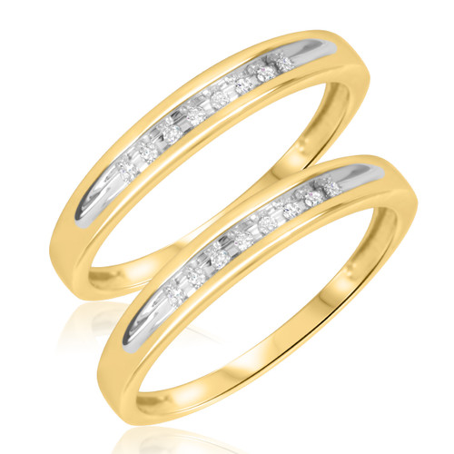 Photo of Gaia 1/10 ct tw. Sames Sex Ladies Band Set 14K Yellow Gold [WL506Y]