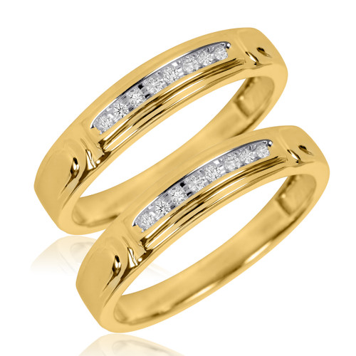Photo of Willow 1/10 ct tw. Sames Sex Ladies Band Set 10K Yellow Gold [WL504Y]