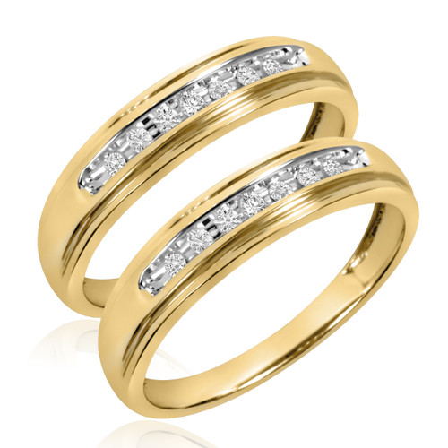 Photo of Effete 1/6 ct tw. Sames Sex Ladies Band Set 10K Yellow Gold [WL521Y]