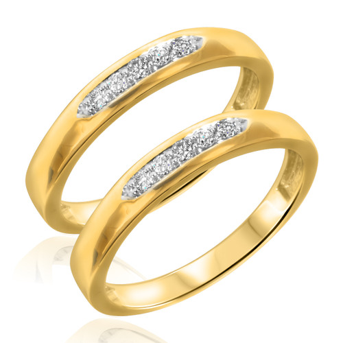 Photo of Amor 1/5 ct tw. Sames Sex Ladies Band Set 10K Yellow Gold [WL522Y]