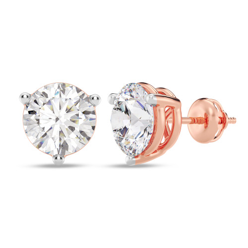 Photo of Ushi 2 1/2 CT. T.W. Lab Grown Diamond Solitaire Earring in 14K Rose Gold [SE2062R-C000]