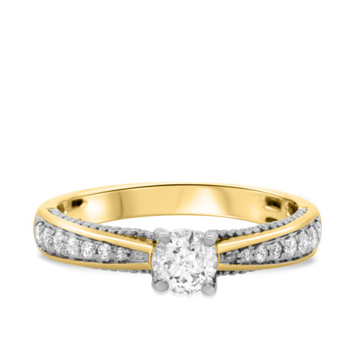 Photo of Forever 2/3 ct tw. Round Solitaire Diamond Engagement Ring 10K Yellow Gold [BT448YE-C000]